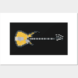 Pixel Funky Bass Guitar Posters and Art